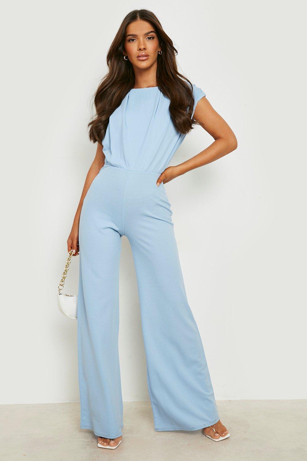 Baby blue best sale women's jumpsuits